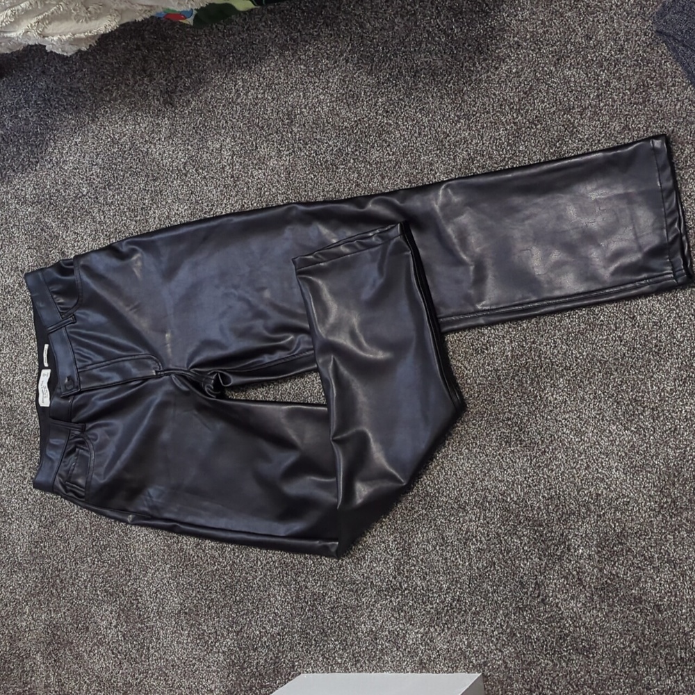 Abercrombie & Fitch black vegan leather pants